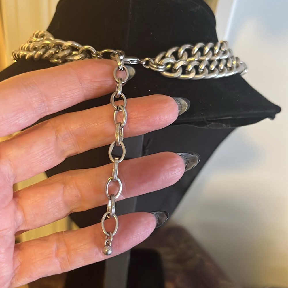 Dylanlex Silver Statement Necklace With Rhineston… - image 5